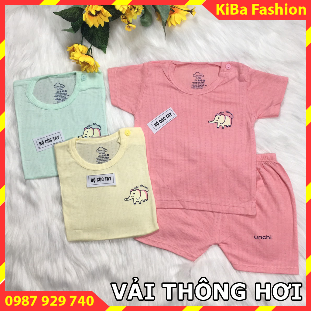 Bộ cộc tay thông hơi chất cotton cao cấp mềm mịn mát co giãn 4 chiều cho bé trai/ gái 3-14kg - BCT - TK0320 / đồ bộ unchi cho bé / đồ bộ unchi / bộ unchi / bộ unchi dài tay / bộ cotton unchi / bộ quần áo unchi