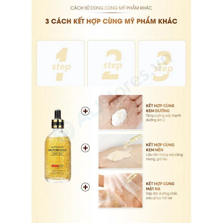 (Tặng thanh lăn) Serum dưỡng da TINH CHẤT 24K Pure Gold Ampoule 100ml