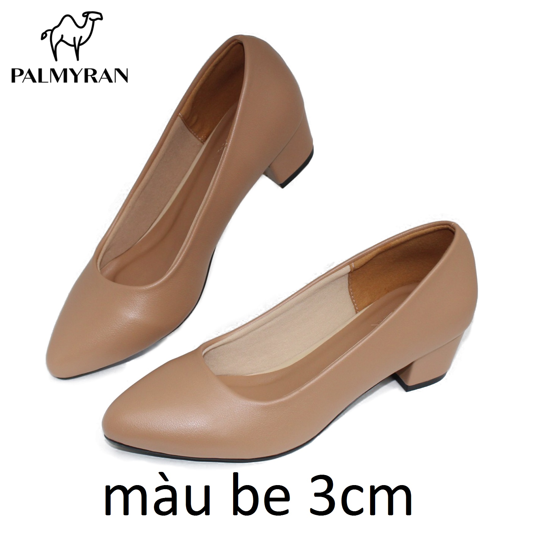 Giày cao gót nữ 3cm da sịn thật palmyran CG28