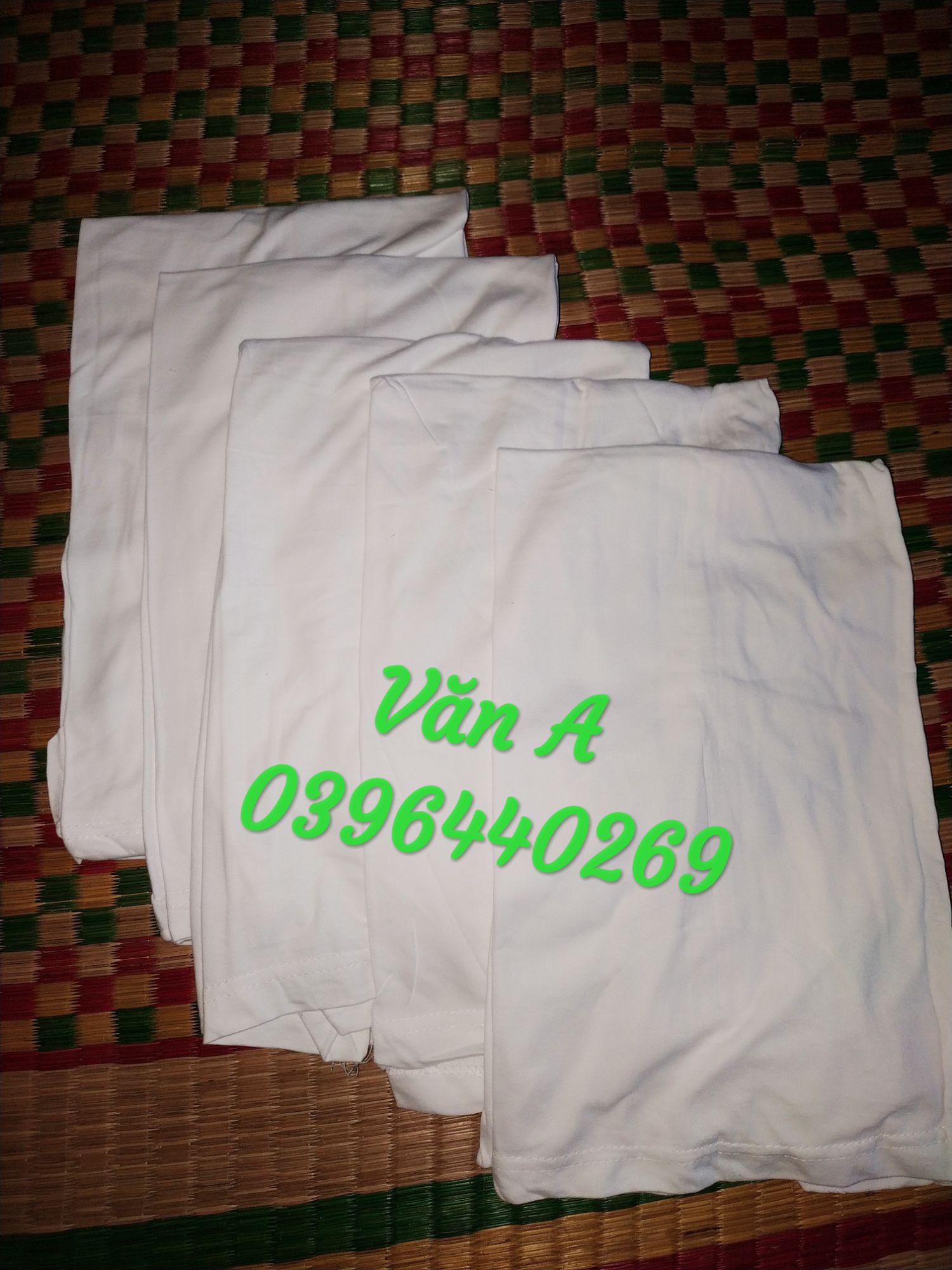 Combo 5 Áo trắng thun cổ tròn 100% cotton mềm