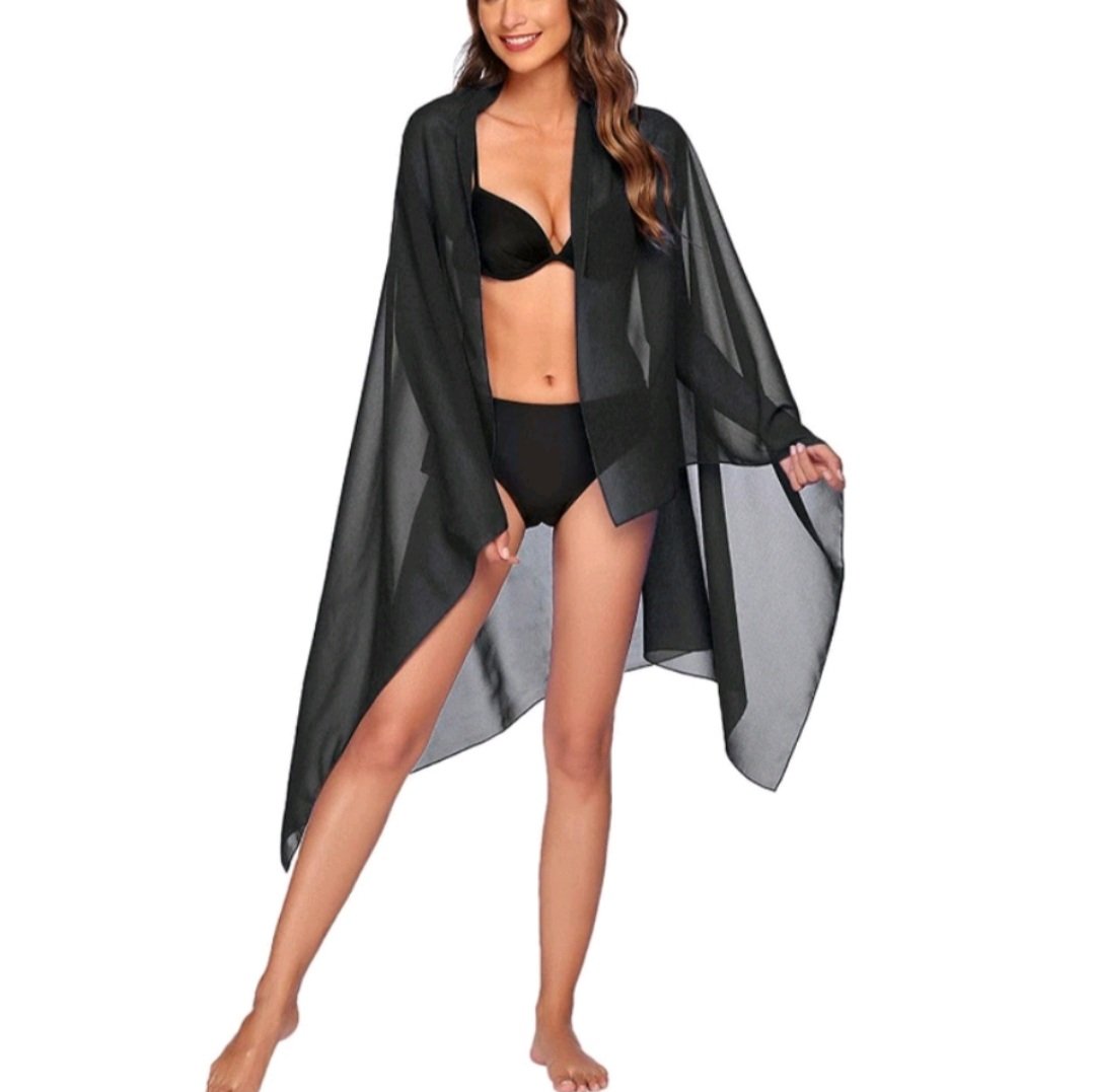 Khăn choàng khăn von phối cùng bikini đi biển đẹp