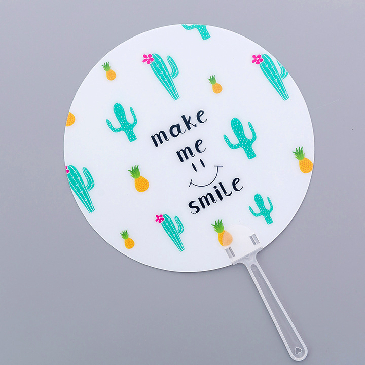 Quạt nhựa tròn cầm tay hình xương rồng hottrend đáng yêu màu sắc tươi tắn BBShine – F011