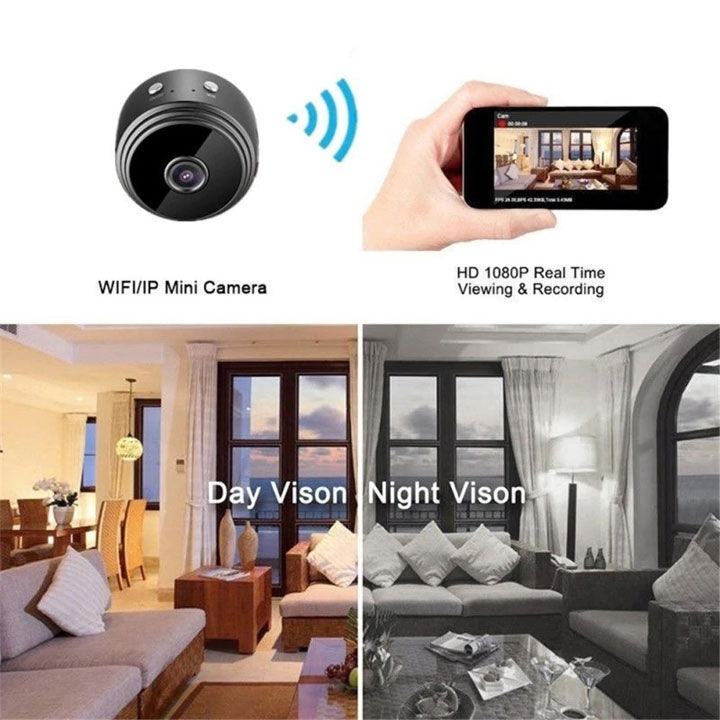 [ BH 24 Tháng - NEW 2022 ] Camera Mini 4K Kết Nối Điện Thoại, Camera Giám Sát,  Máy Quay WIFI IP Mini HD 1080P Máy Quay An Ninh Gia Đình Không Dây, Quay Phim, Ghi Âm, Chụp Hình Chất Lượng Cao