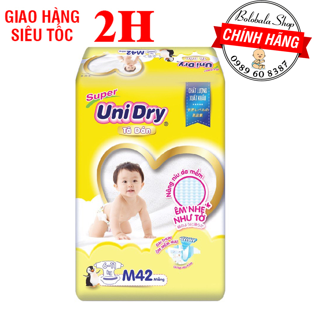 [HCM]Tã dán UNIDRY S48/M42/L38/XL34/ M76/ L68/ XL62 miếng tặng khăn ướt 80 miếng