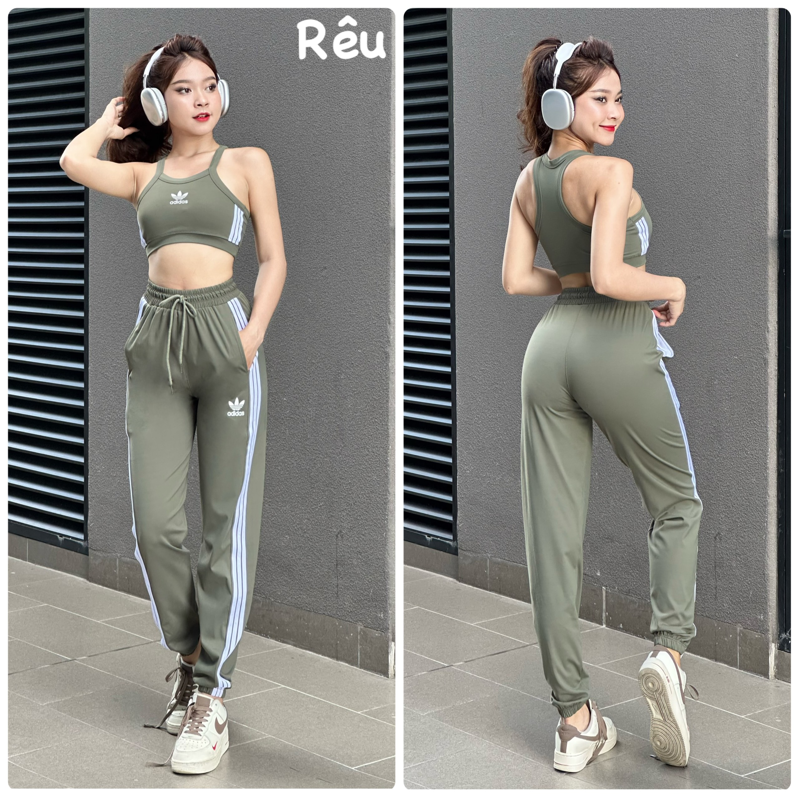Set Dài Jogger  Thể Thao Nữ 3 Sọc Das Xinh