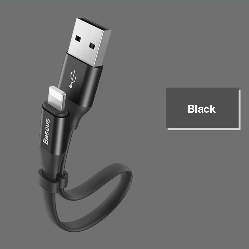 [HCM]Dây cáp sạc Lightning BASEUS Nimble dài 23cm (Dây siêu bền dòng 2A thiết kế dây khóa) (Màu ngẫu nhiên)(Bảo hành 3 tháng 1 đổi 1) - Phân phối bởi Hotphukien