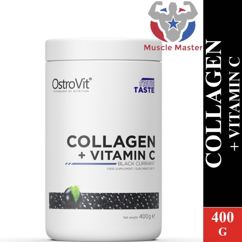Thực Phẩm Bổ Sung Collagen Đẹp Da và Tóc Ostrovit Collagen + Vitamin C 400g - BLACKCURRENT