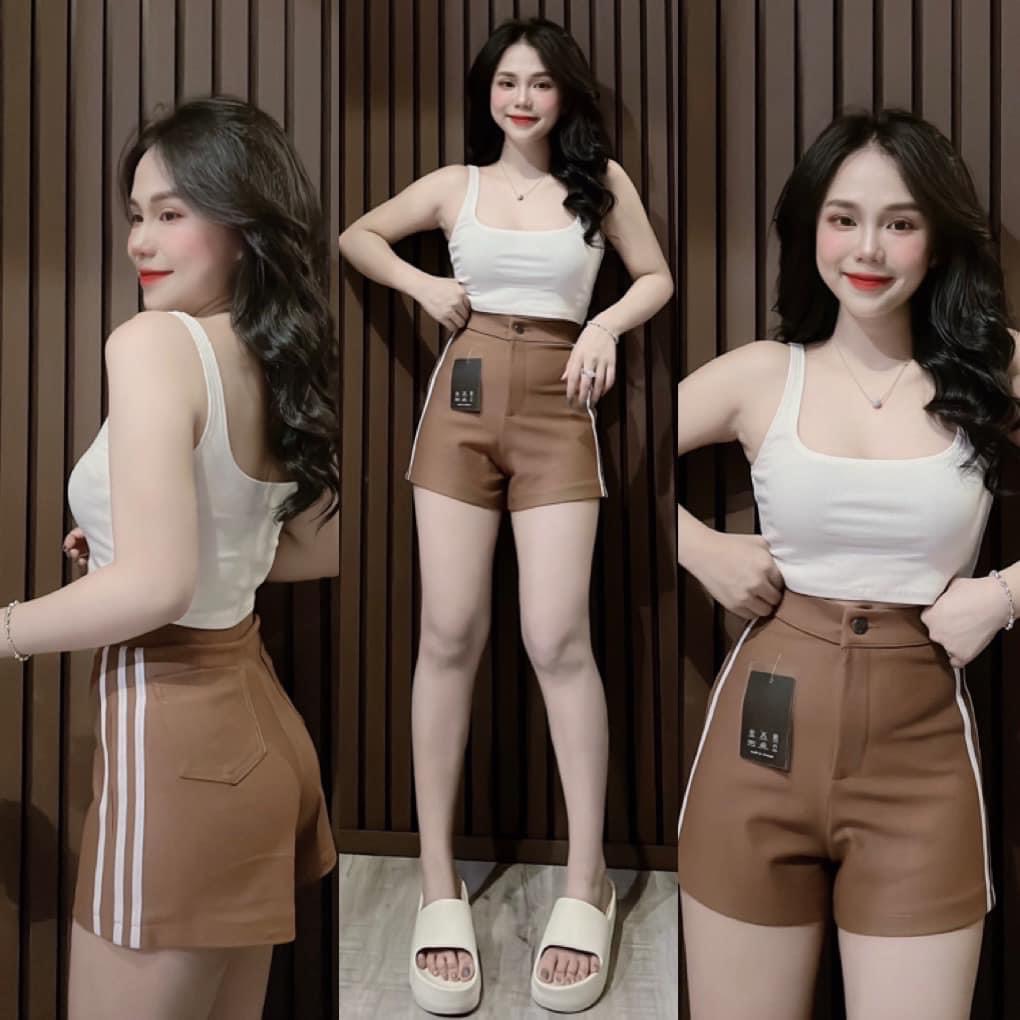 Quần Short nữ UMI lưng cao co giãn ( ba sọc hông )