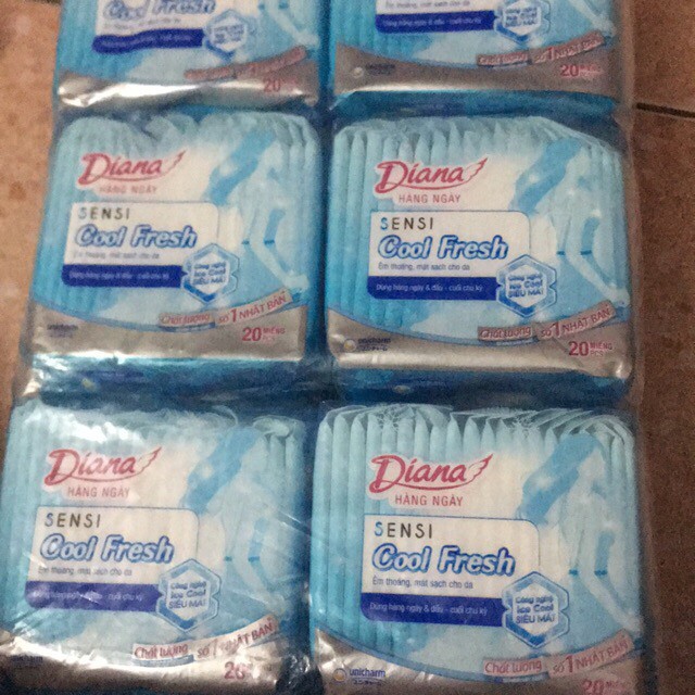 Combo 6 gói bvs hàng ngày diana sensi cool fresh ( 20 miếng/1 gói)
