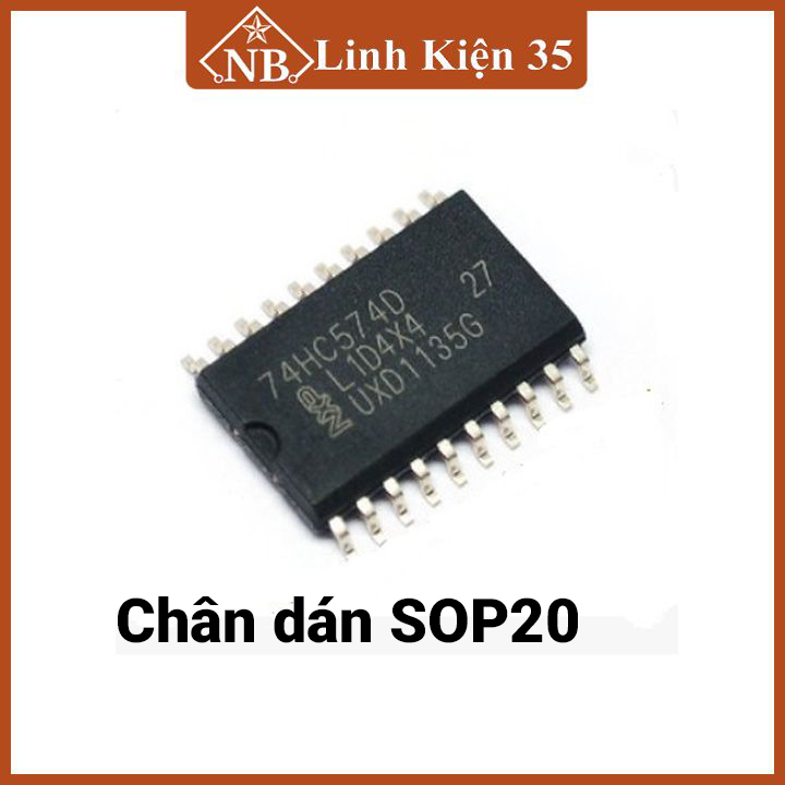 Ic chức năng 74hc574 dip20/sop20 octal d-type f/f edge-trigg. tri-state