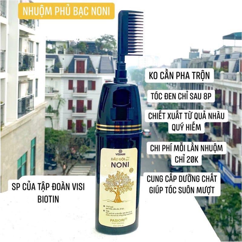 DẦU GỘI PHỦ BẠC NONI VISIAMI 200ML - GỘI LÀ ĐEN