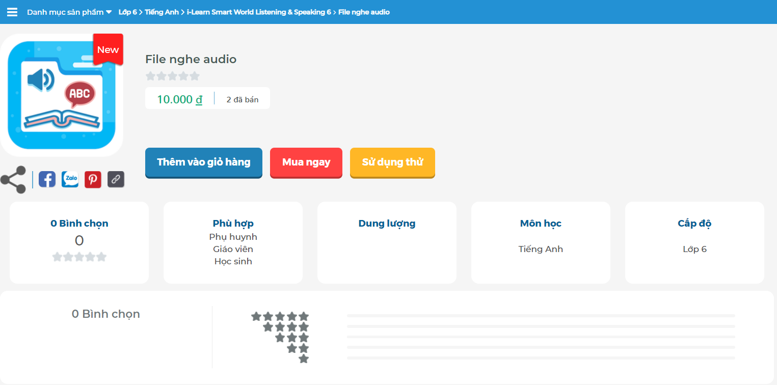 [E-BOOK] i-Learn Smart World Listening & Speaking 6 File nghe Audio