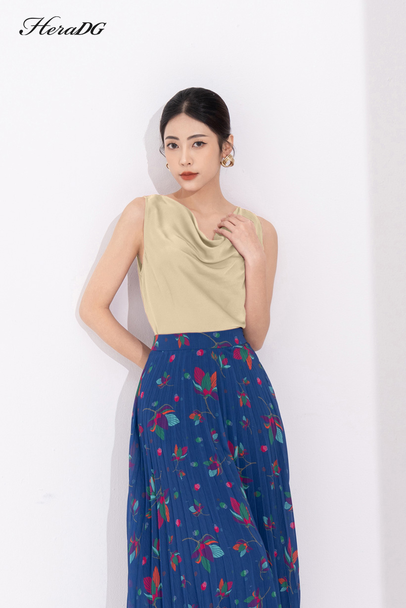 Voucher siêu sale 15% Áo sát nách nữ HeraDG thiết kế cổ đổ nữ tính, quyến rũ, chất vải lụa cao cấp WAKBB6014