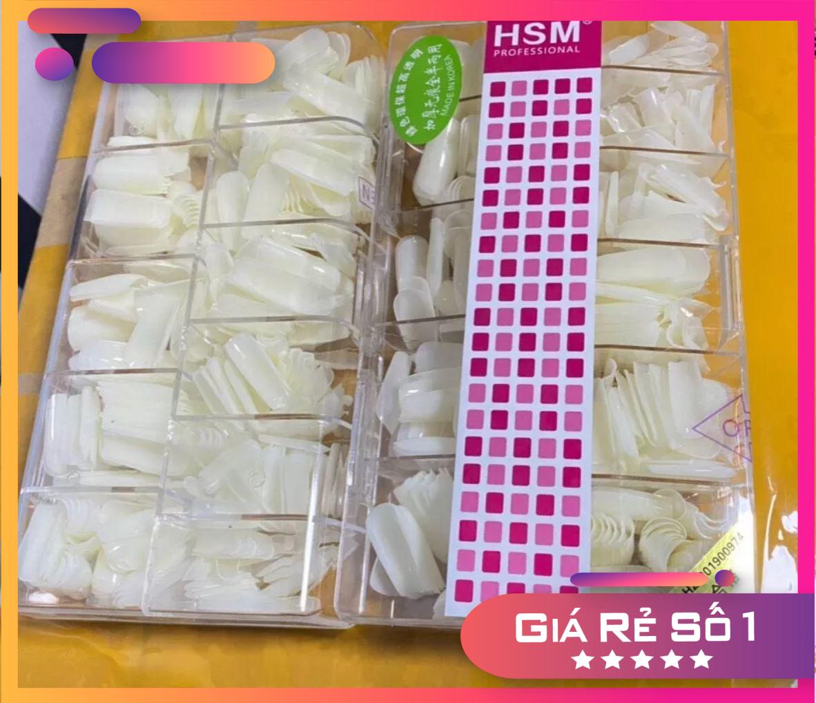 Móng up tay hsm vuông trơn đục - hộp 500 móng