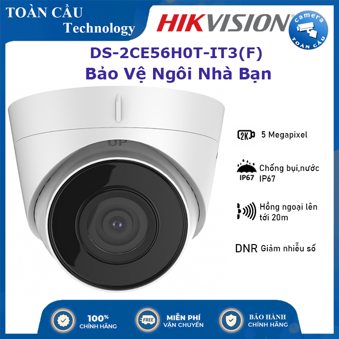Camera hd-tvi hikvision ds-2ce56h0t-it3 5.0mp - camera toàn cầu