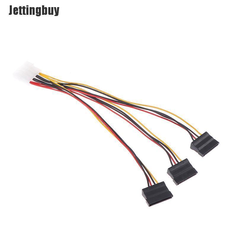 Jettingbuy 4pin IDE to 3 Serial ATA SATA Power Splitter Extension Cable Connectors Computer