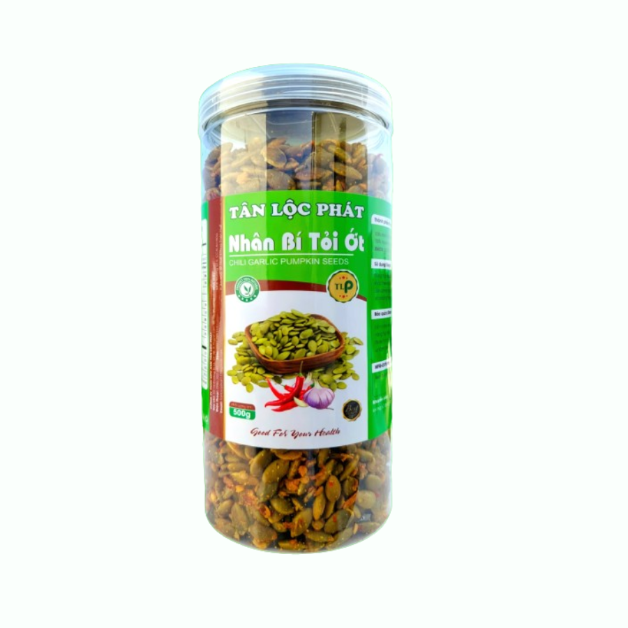 NHÂN HẠT BÍ XANH RANG TỎI ỚT TÂN LỘC PHÁT HŨ 500G