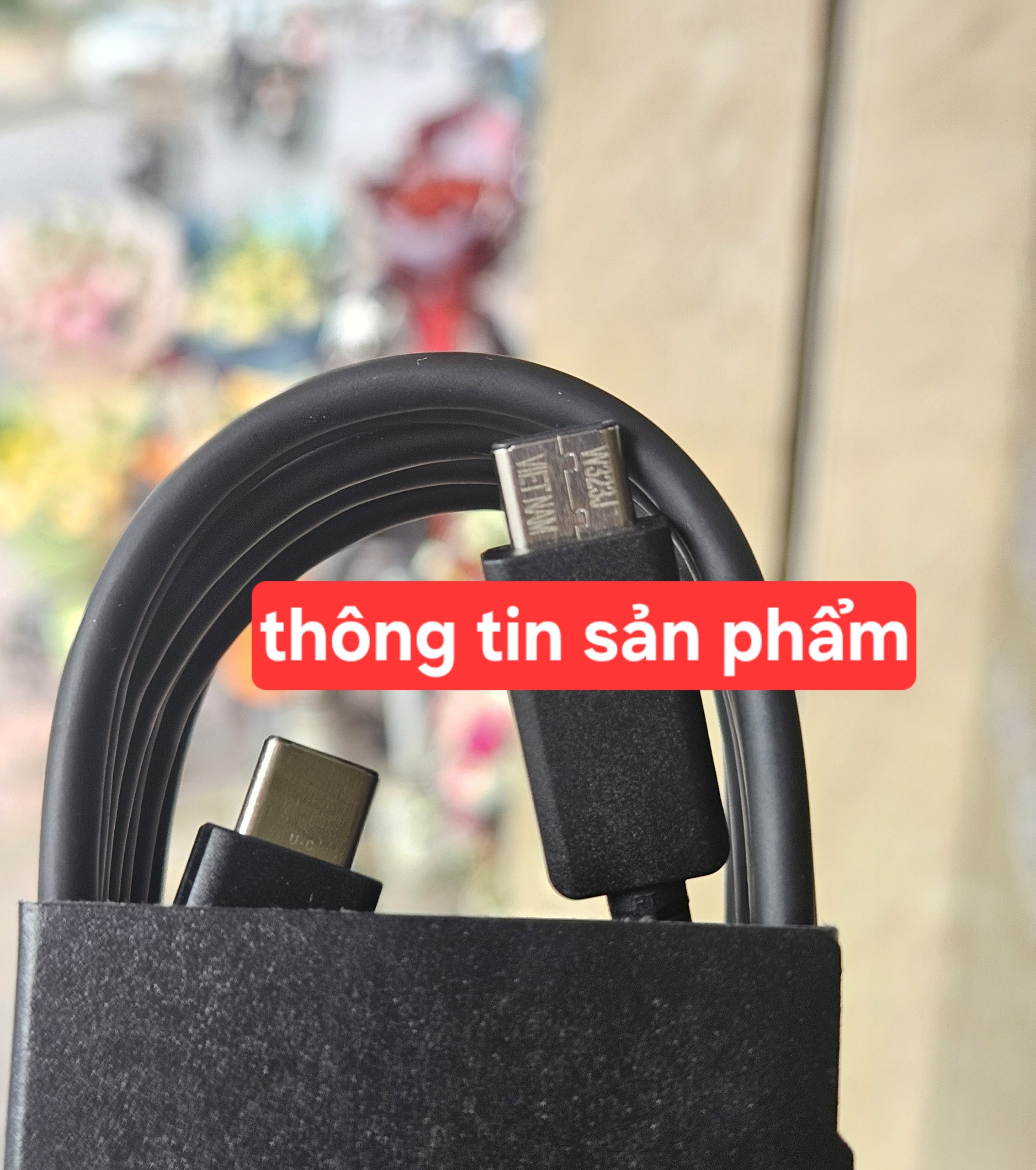 Cáp sạc C-C 5A, 1.M/1M8 (Dành cho củ sạc 45W)