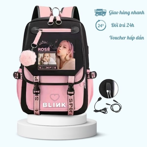 Ba lo black pink học sinh cấp 1 đến cấp 3