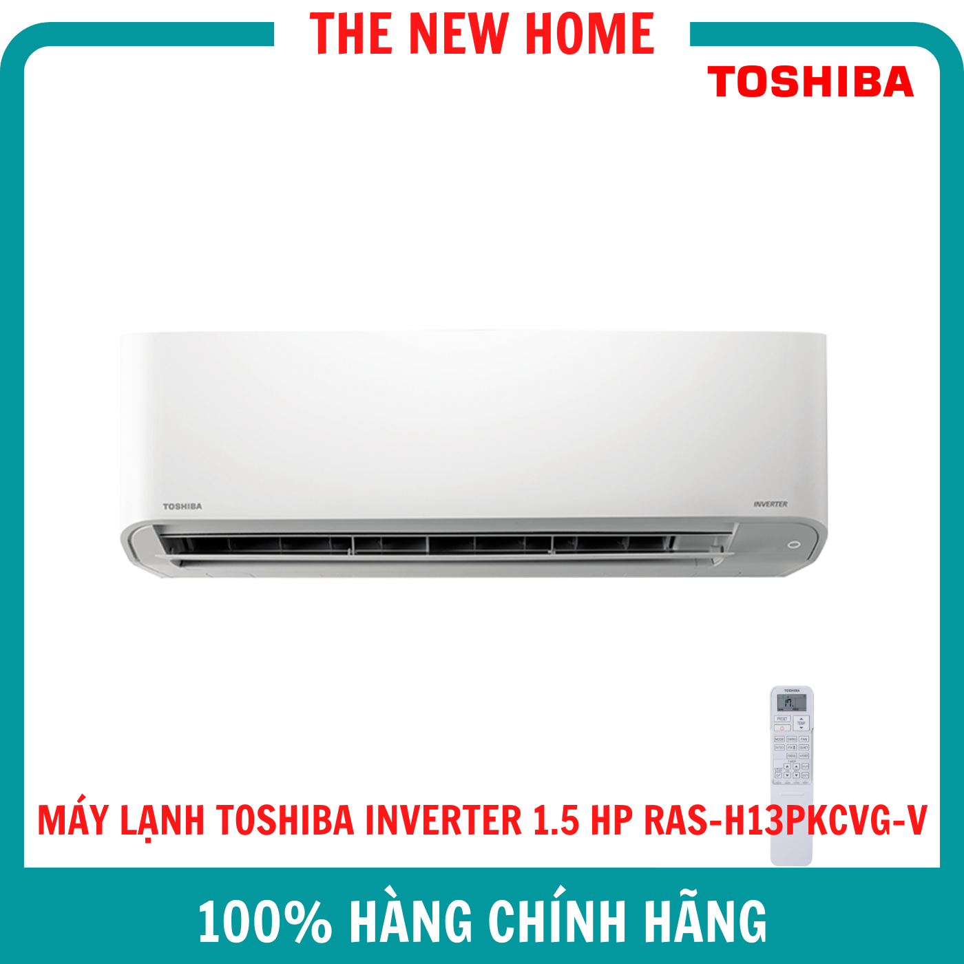Máy Lạnh Toshiba Inverter 1.5 HP RAS-H13PKCVG-V – Làm Lạnh Nhanh Tiết Kiệm Điện – Hàng Chính Hãng