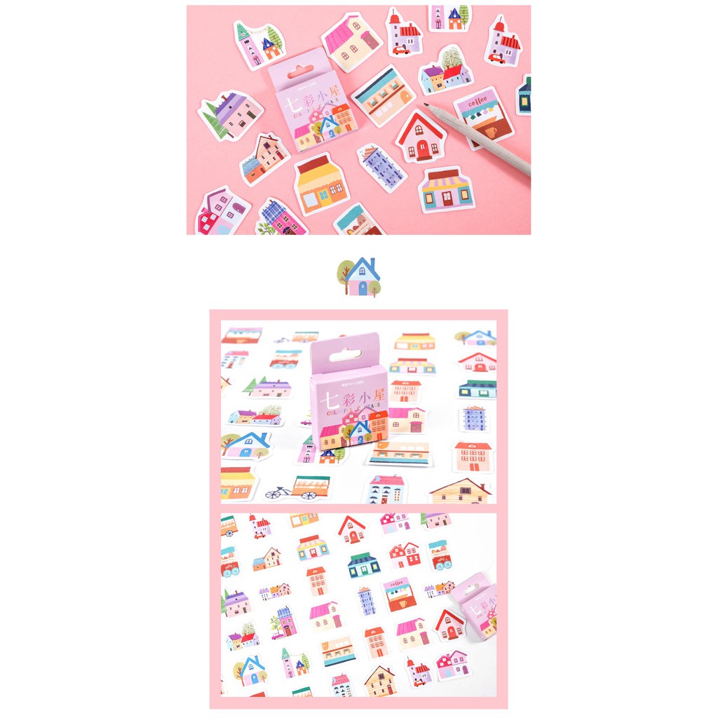 Bộ sticker/ Hình dán ngôi nhà nhiều kiểu dáng (45 Hình)