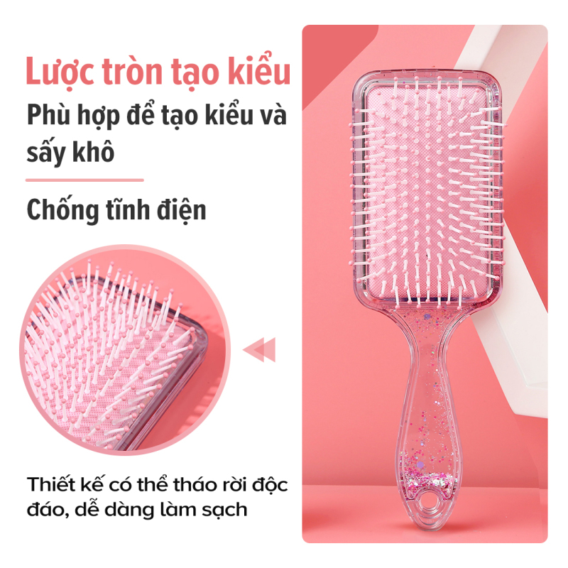 Lược chải tóc hình vuông Miniso lông mềm mịn gỡ rối tóc dễ dàng Brush nhập khẩu