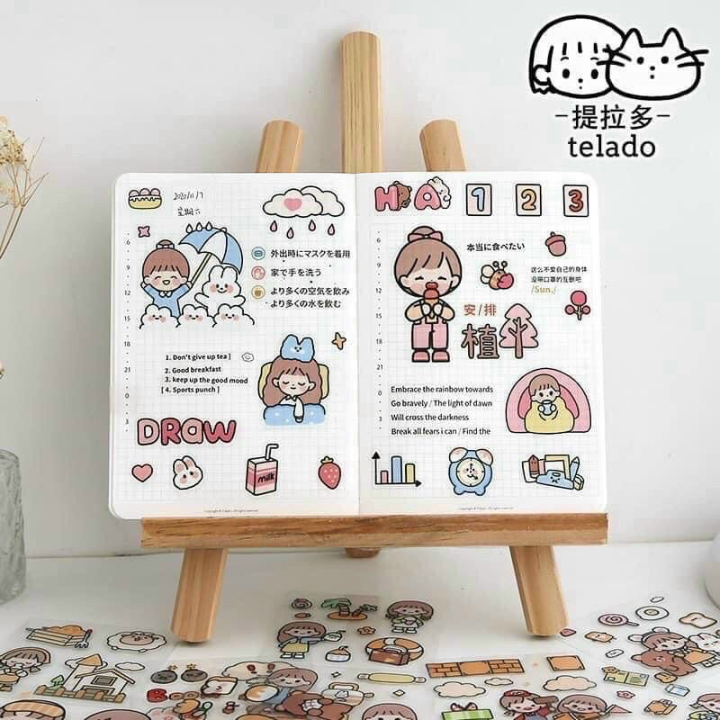 Set 6 Tấm Sticker - Washi Dễ Thương
