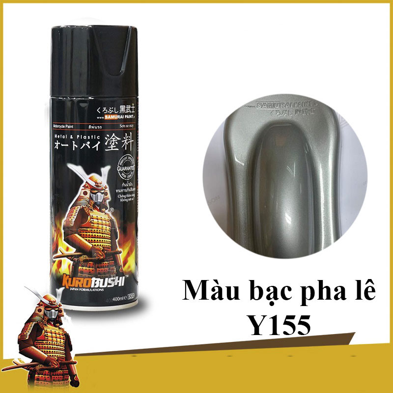 [HCM]Y155 _ Sơn xit Samurai Y155 màu bạc pha lê _Crystal Silver