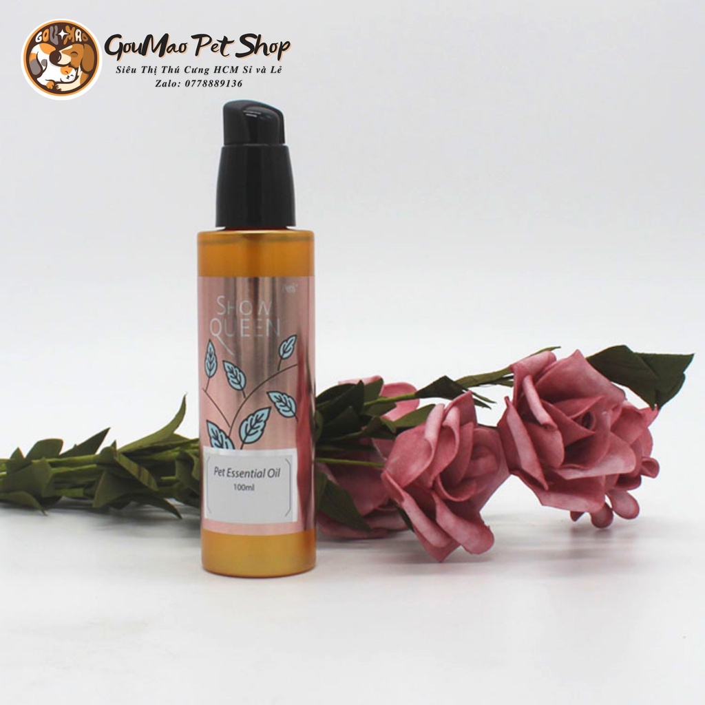 Tinh dầu dưỡng lông chó mèo pet essential oil showqueen 100ml siêu thơm