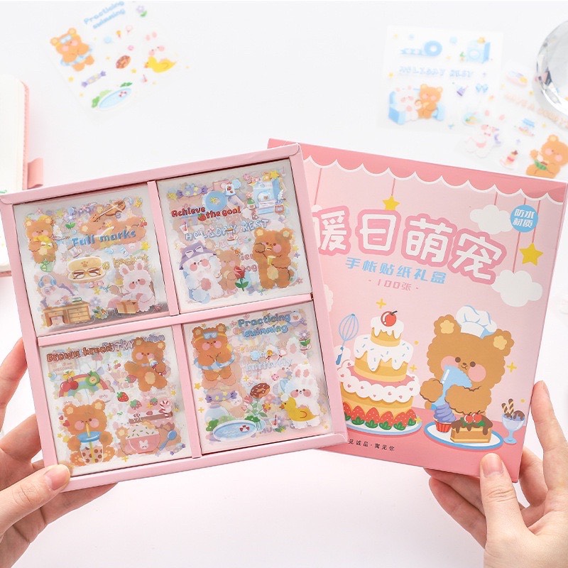 [ FULL SET 100] Set Sticker 100 Tấm Dễ Thương- Full Hộp