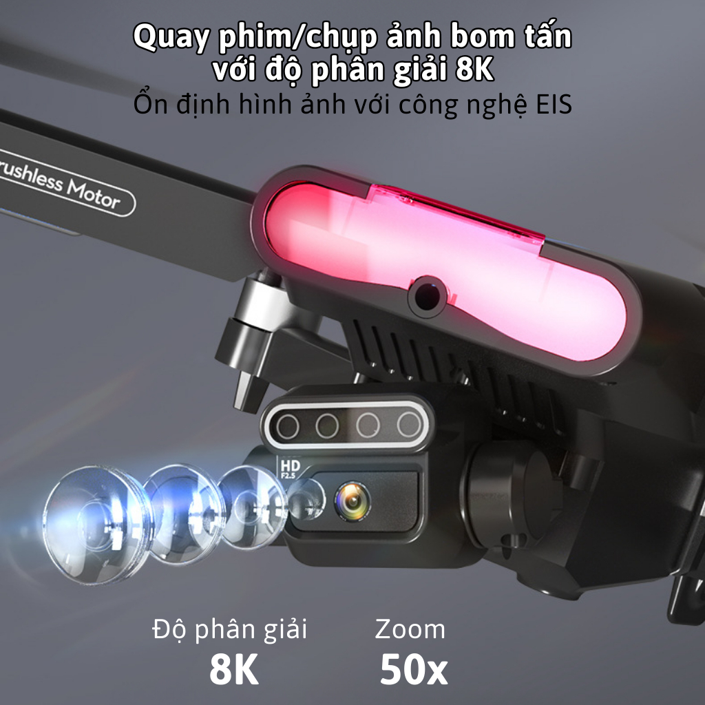 Flycam Mini Giá Rẻ Drone F199 Pro Max, Máy Bay Điều Khiển Từ Xa 4 Cánh, Play Camera Cao Cấp 2 Camera, Pin Lithium 2600mAh bay 25 Phút, Cảm Biến Chống Va Chạm
