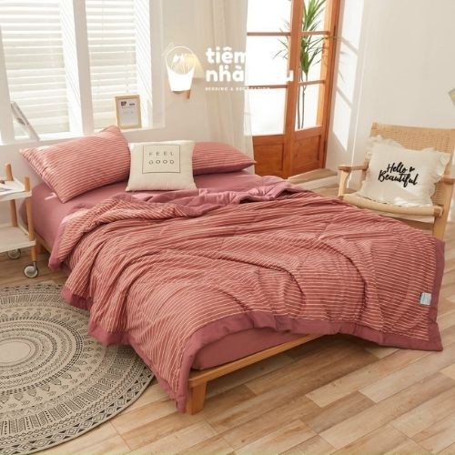 Bộ Chăn Ga Gối Cottton Tici  Đủ Size Set 4 Món Basic Vintage Caro Cao Cấp