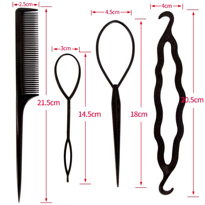 Bộ Dụng Cụ Làm Tóc Đa Năng 4 Món - Set búi tóc đa năng ( 4 món ) HY199