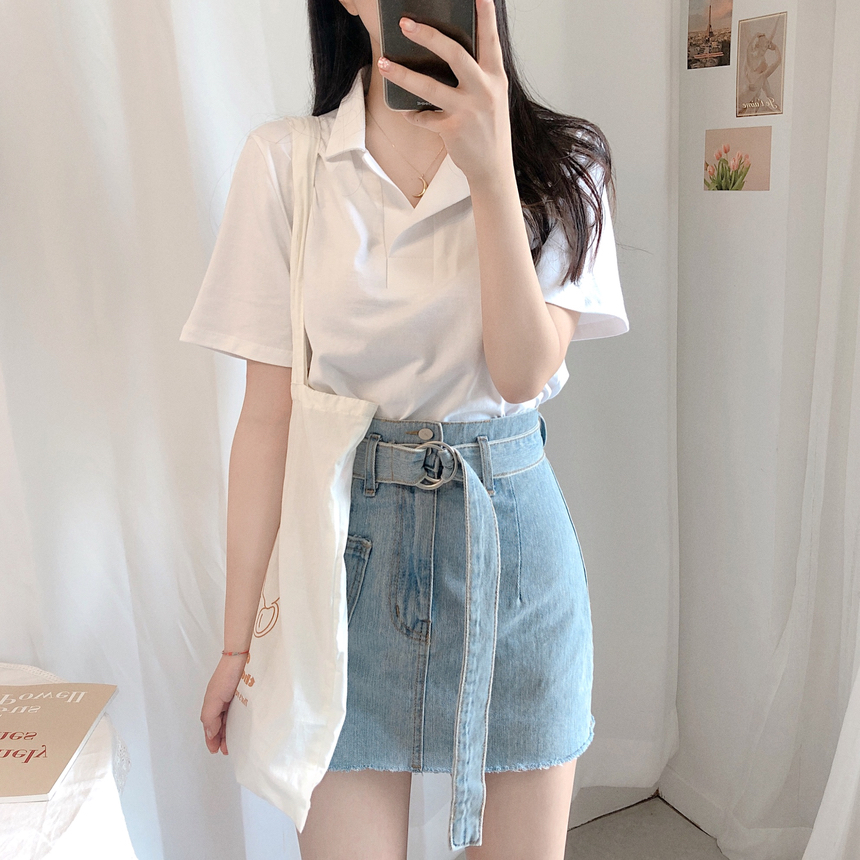 áo thun cổ Polo nữ