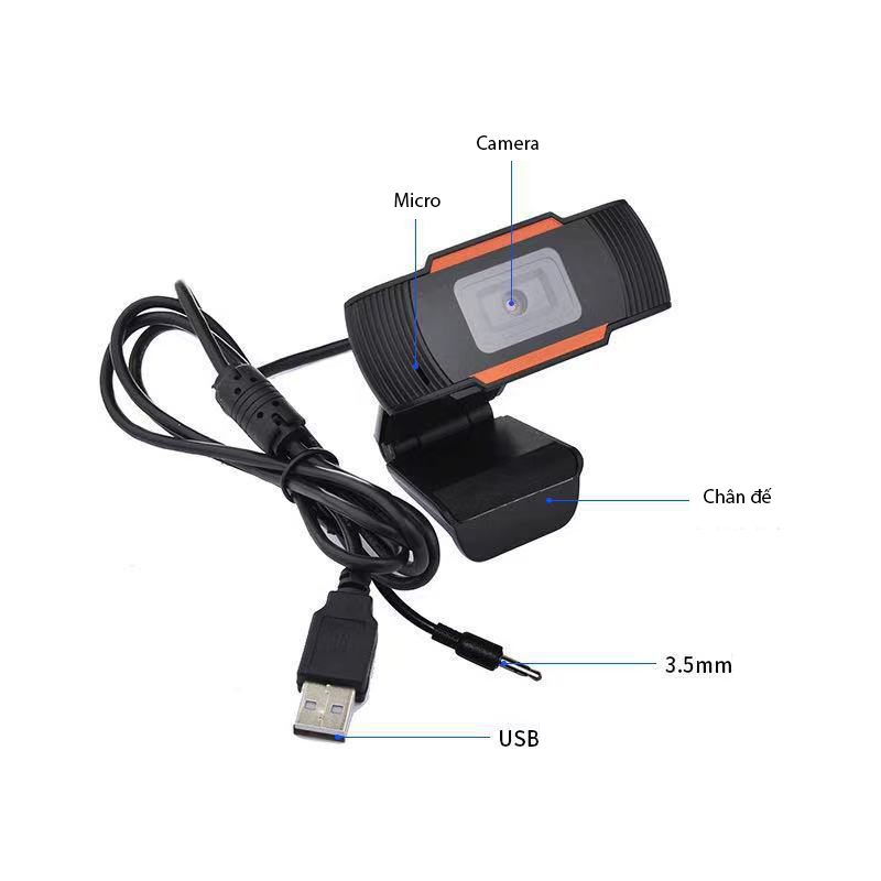 Webcam HD camera with mic for PC, laptop online zoom Google meet online-meeting-sharp video calling