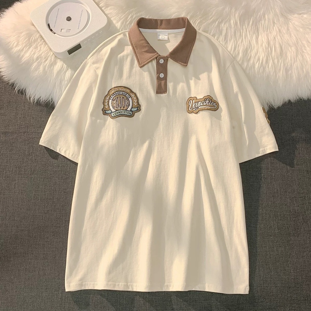 Áo POLO nam nữ tay lỡ chất cotton