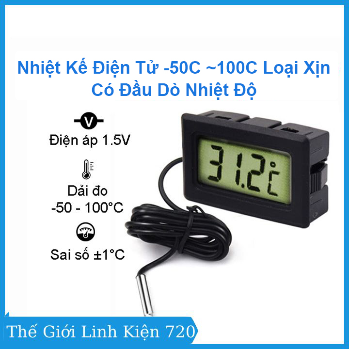 Nhiệt kế điện tử -50C loại xịn có đầu dò nhiệt độ