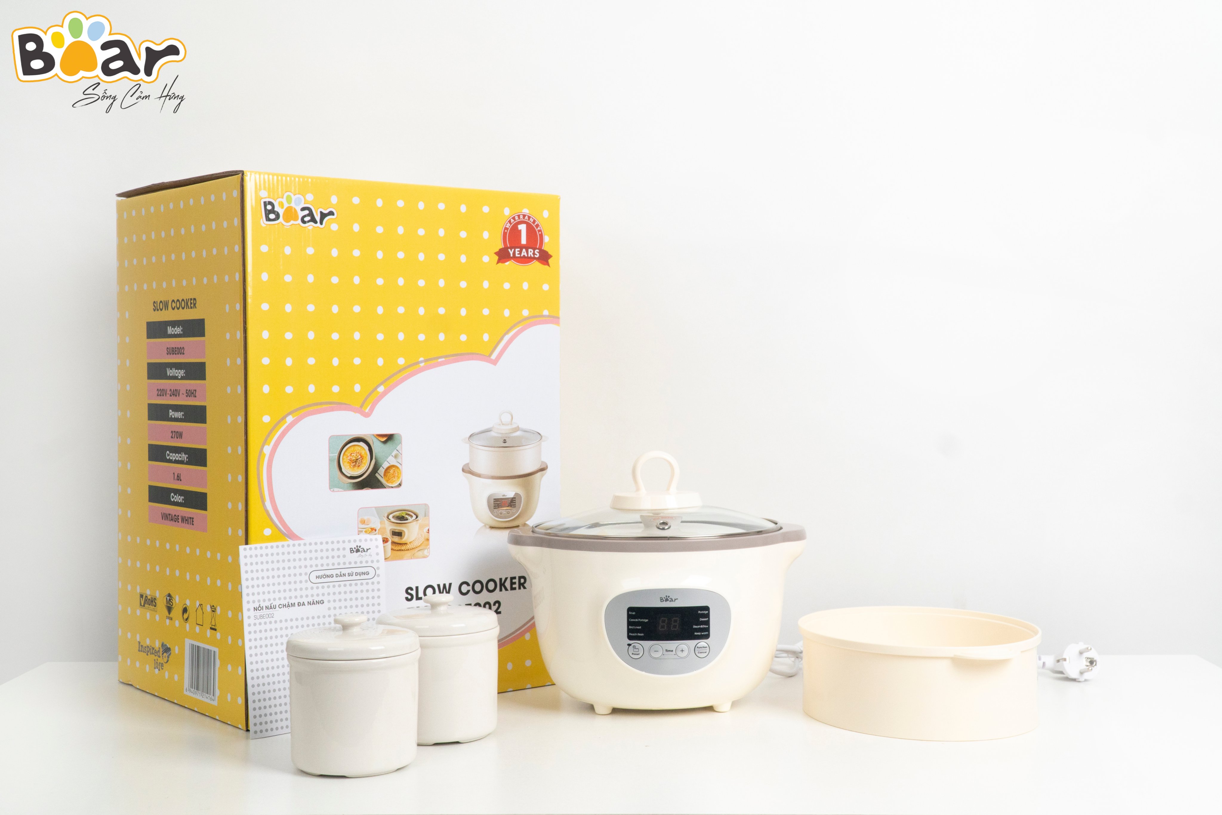 (BẢN QUỐC TẾ) NỒI NẤU CHÁO BEAR 1.6L