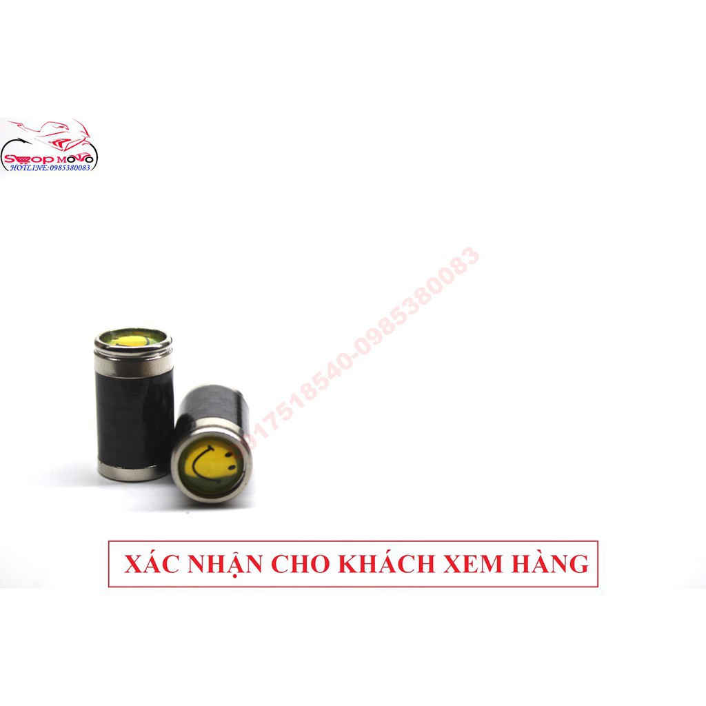 🛵ốc chụp chân van carbon có logo gắn cho oto - xe máy 🛵