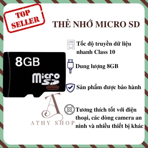 Thẻ nhớ micro SD 8GB thẻ nhớ siêu bền tốc độ cao 8 GB 8 gigabyte thẻ nhớ lưu trữ cho điện thoại camera máy tính bảng 8G giá rẻ siêu nhanh siêu bền hàng tốt xịn chất lượng cao cấp giá rẻ