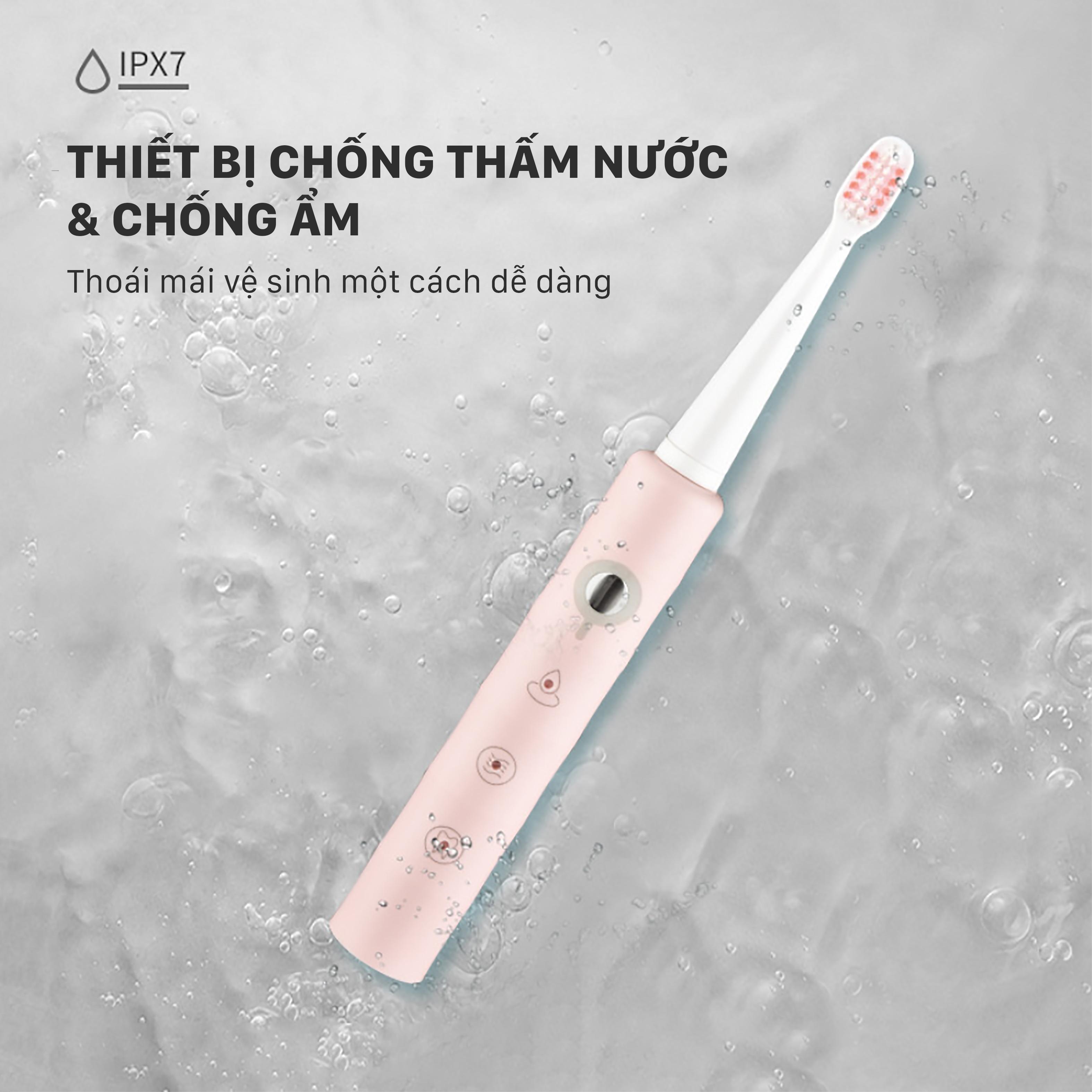 Bàn Chải Điện Sonic Boorui ( Tặng Kèm 3 Đầu Bàn Chải)