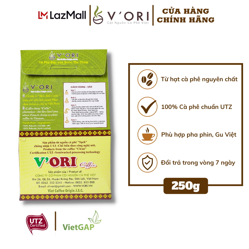 CÀ PHÊ BỘT CAO CẤP AMA 250GR (CÓ CHỨNG NHẬN UTZ & VIETGAP)