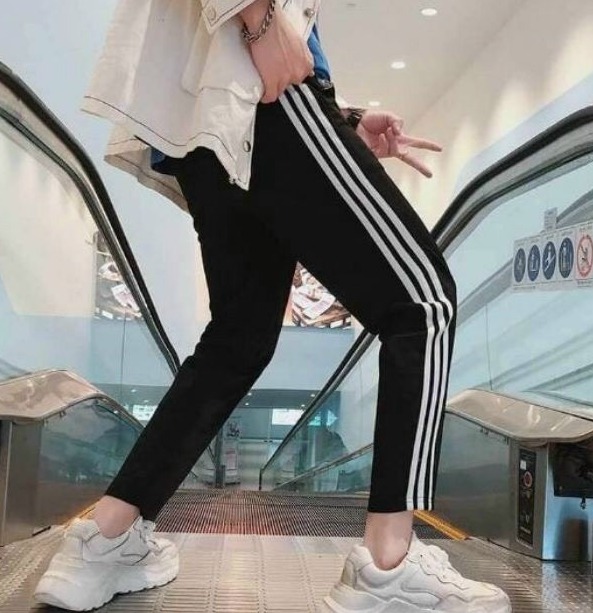 🌸free ship🌸 quần thể thao nam nữ dài 3 sọc ống xuông siêu chất dáng rộng f02