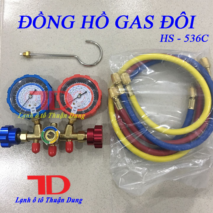Đồng hồ đo áp suất gas lạnh điều hòa ô tô Hs-536C - Vật Tư Điện Lạnh Ô Tô Thuận Dung