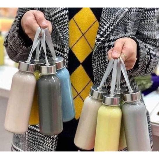 COMBO 6 BÌNH Bình thủy tinh trơn 300ml có quay xách