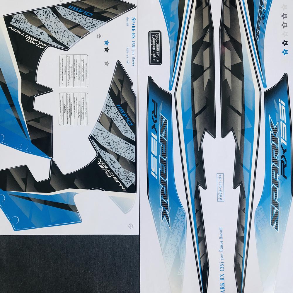 [HCM][DECAL] Bộ tem xe SPARK RX CHO EXCITER 135CC đời đầu tem thái 2014 ( MÀU XANH DƯƠNG)