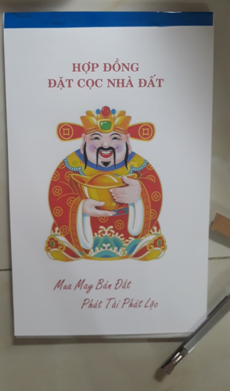 [HCM]SỔ HỢP ĐỒNG ĐẶT CỌC NHÀ ĐẤT 2 LIÊN IN SẴN