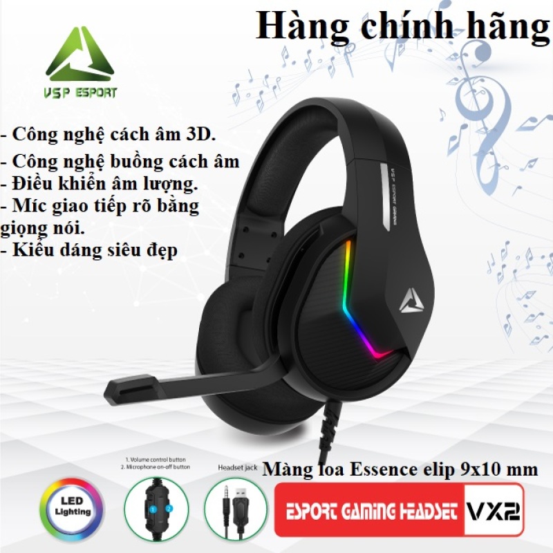 Bảng giá Tai nghe chụp tai có mic đàm thoại Gaming/Học online Headphone ESPORT GAMING VX2/VX3 7.1 GH6 Plus ( HÀNG CHÍNH HÃNG ) Phong Vũ