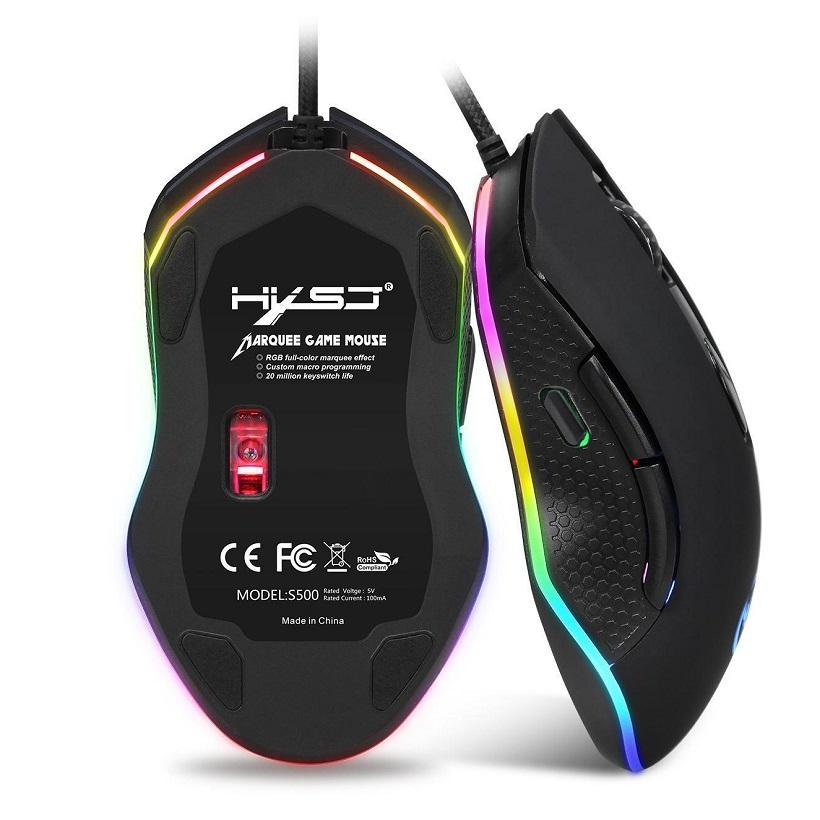 Huột gaming hxsj s500 rgb gaming mouse - chuột chơi game s500 led rgb chuyên game