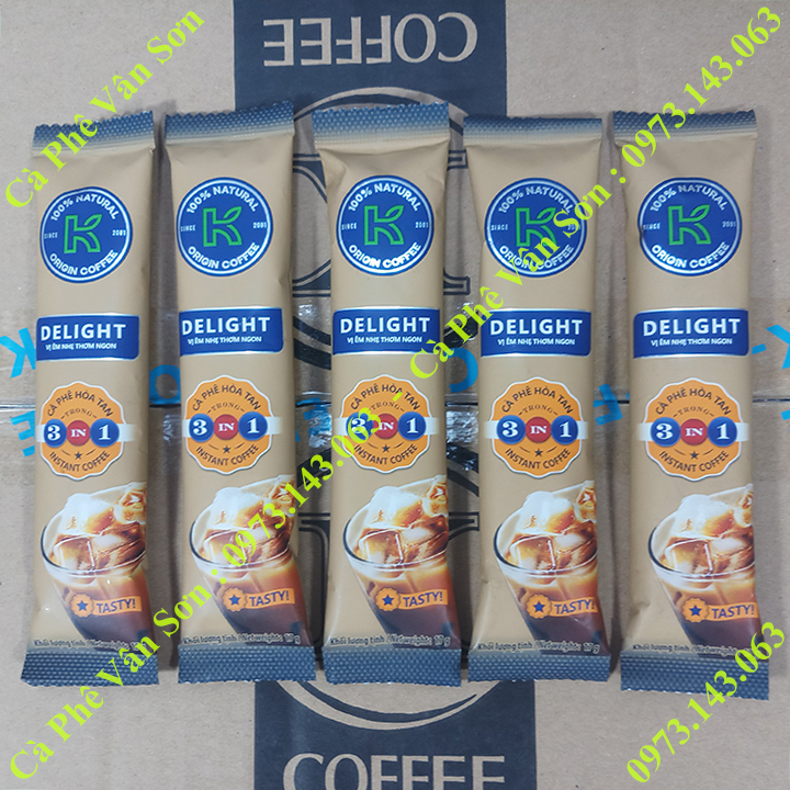 Combo cà phê sữa K Delight và đen K Black Phúc Sinh (mỗi loại 05 gói dài nhỏ 17g)